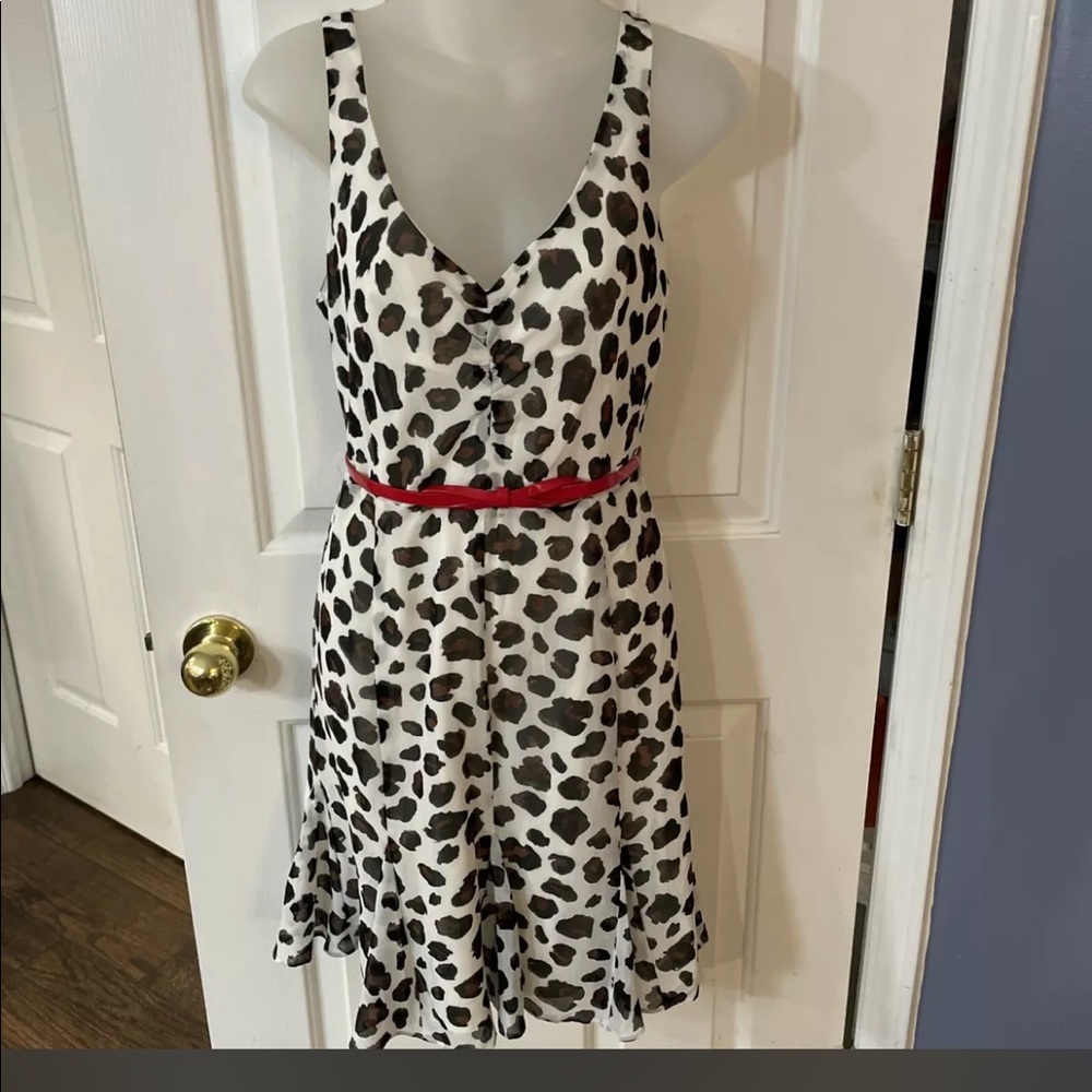 Kate Young for Target Sz 2 Cheetah Print Sleeveless Sheer Belted Dress NWT B33
